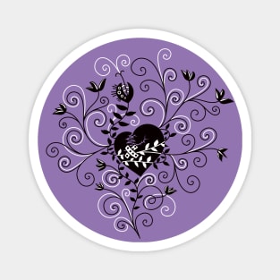 Dark Abstract Whimsical Fixed Broken Heart Magnet